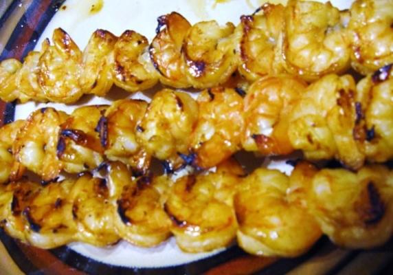 gegrilde garnalen en ananas kabobs