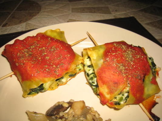 spinazie lasagna roll-ups (vleesloos)