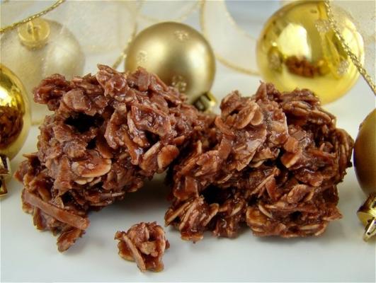chocolade kerstkoekjes (niet-bakken)