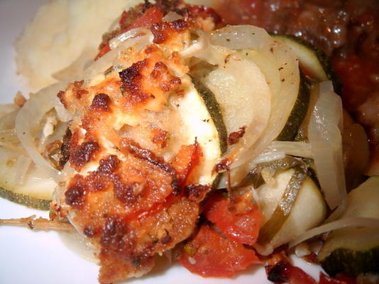 courgette bakken met feta en tomaten