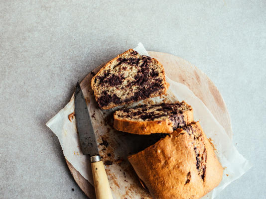 gemarmerd chocolade bananenbrood (veganistisch)