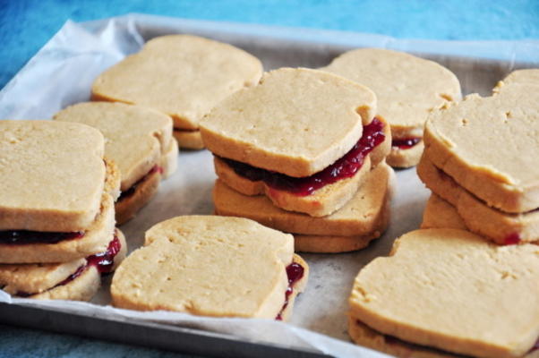 p.b.j. (sandwich-vormige) cookies: