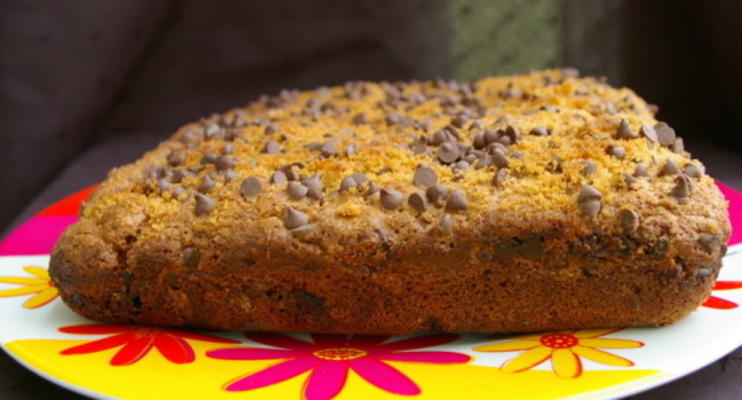 bananen koffie cake met chocolade chip streusel