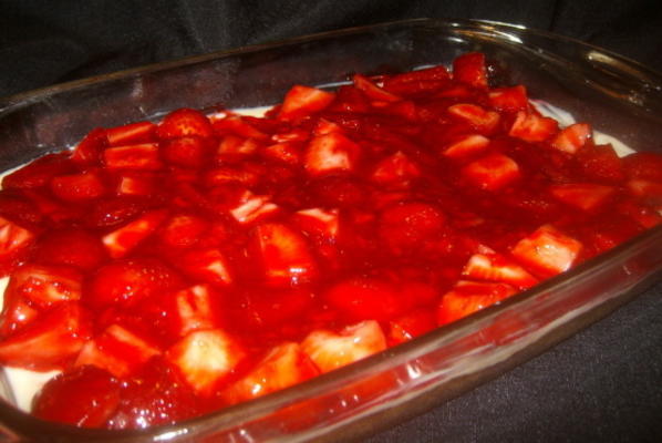 aardbeien en slagroomvierkanten (koekmix)