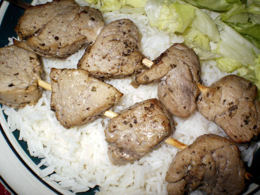 Caraïbische varkensvlees Kabobs