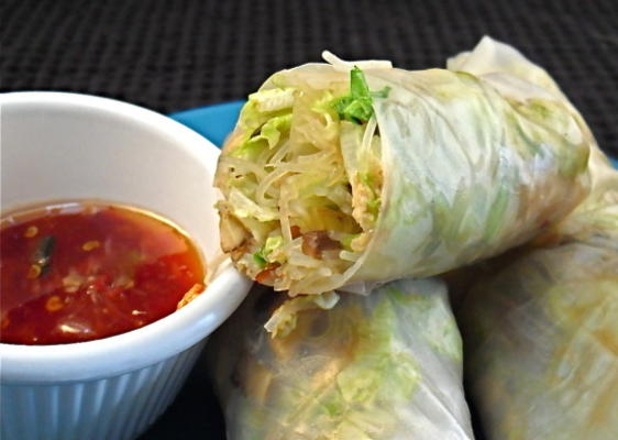 gerookte zalm rijstpapier wraps