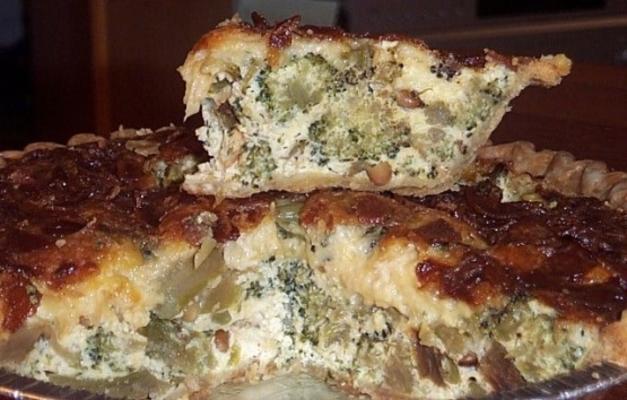 geroosterde broccoli, spek quiche