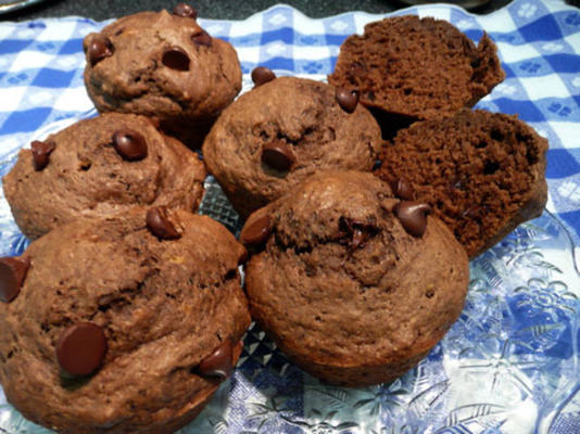 veganistische chocolade oranje muffins