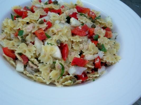 witte tonijn en vlinderdas pastasalade