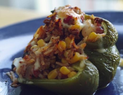 gebakken gevulde mexi-paprika's