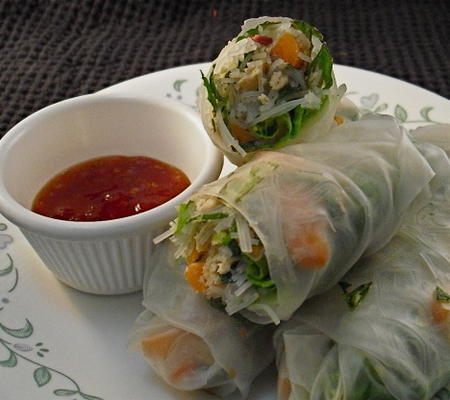 verse loempia's in vietnamese stijl met zalm