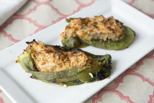 poblanos gevuld met cheddar en kip