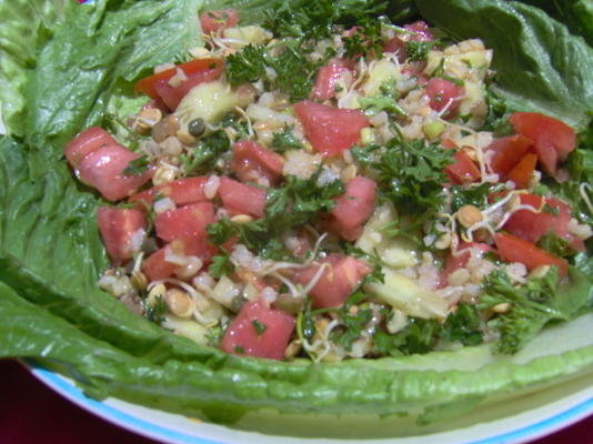 linzenspruit en bulgur salade