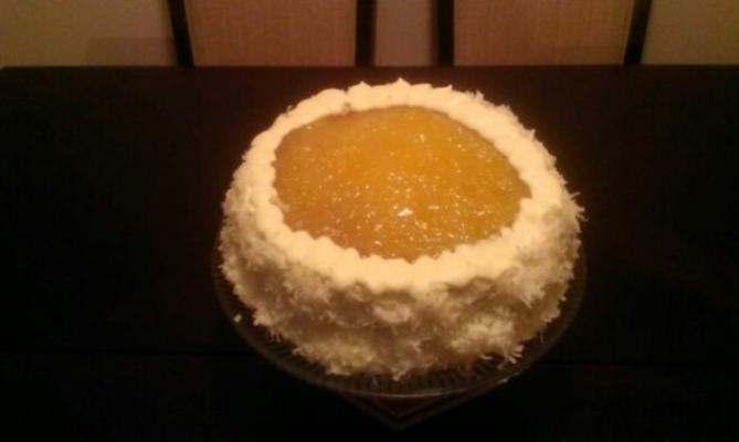 kokos-ananas cake met roomkaas glazuur