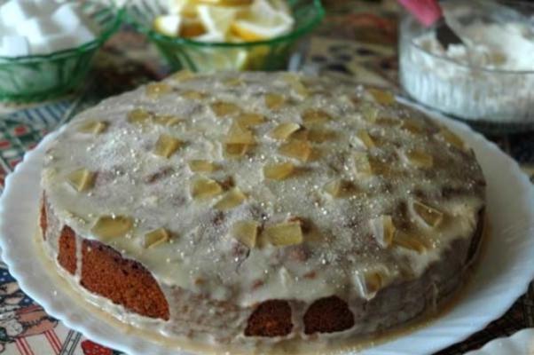 geconserveerde gembercake met limoenglazuurglazuur