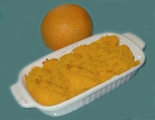 hubbard squash en oranje puree