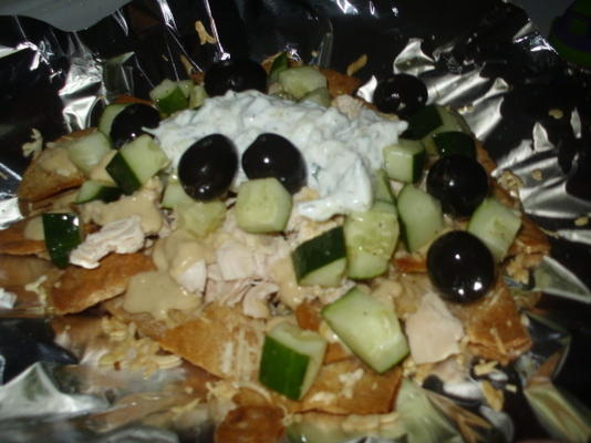 verlichte Griekse nacho's