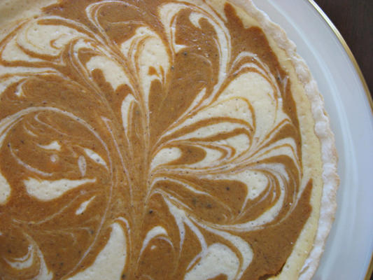 pompoen-swirl cheesecake taart