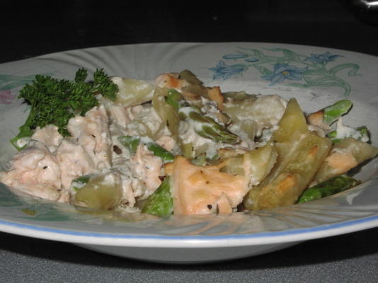 pasta met zalm en asperges - schoon eten