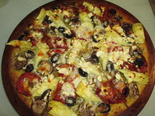 gegrilde artisjok-champignon pizza