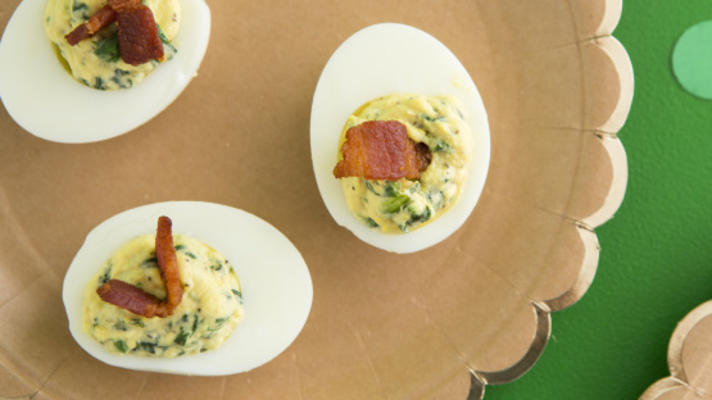 spinazie-spek deviled eggs
