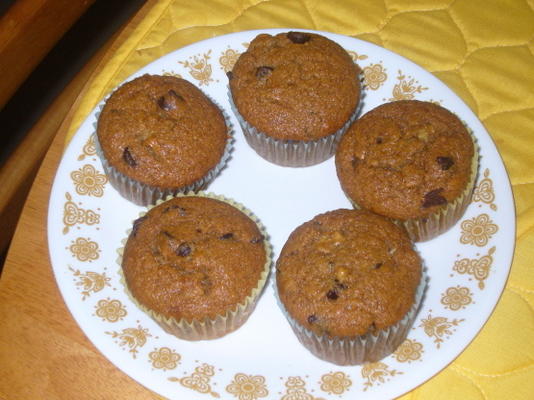 veganistische bananenchocolade chipmuffins