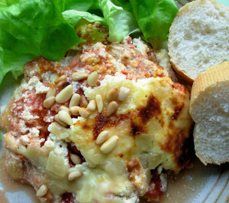 boksdag feestelijke geroosterde pompoen en kaas lasagne - lasagne