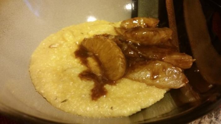 oranje polenta met oranje balsamico saus