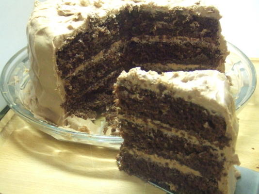 v's chocolade coma taart (drielaagse laag)