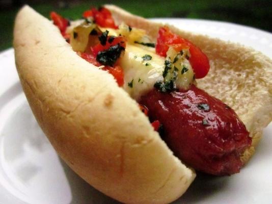 manchego kaas en knoflook gastronomische hotdogs