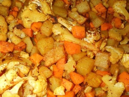 pittige aardappelen en bloemkool