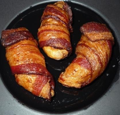 spek gewikkeld fingerling aardappelen (spuds in een deken)