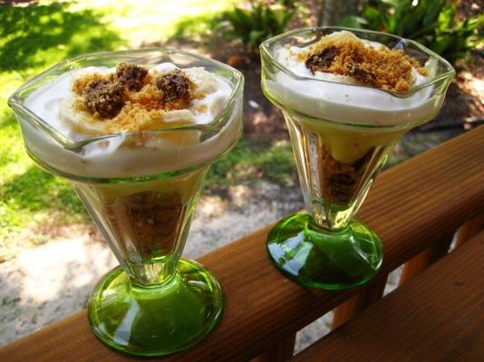 bananenpudding met graham-cracker crunch