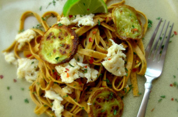 krab en courgette linguine