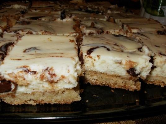 Nutella swirl suiker cookie cheesecake vierkanten