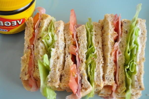 vegemite triple decker sandwich