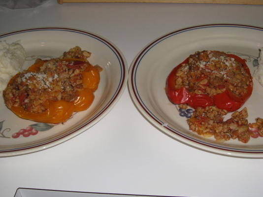 gevulde paprika's met orzo