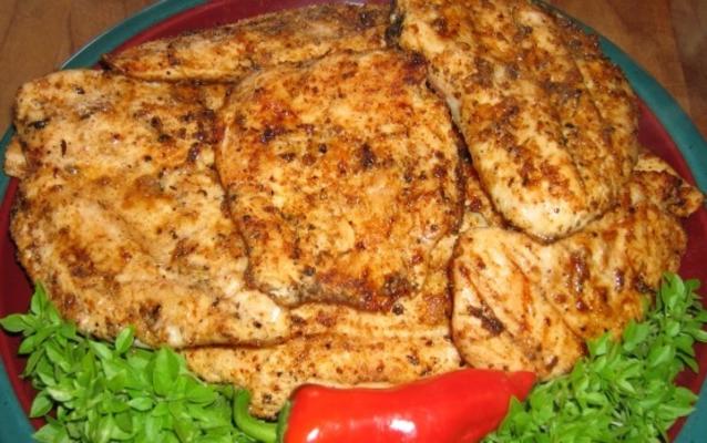 houtskool gegrilde kippenborst