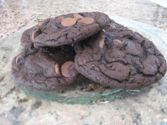 triple chocolate cake mix cookies