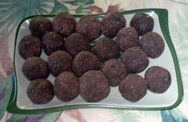 rauwe chocolade gember en pindakaas truffels