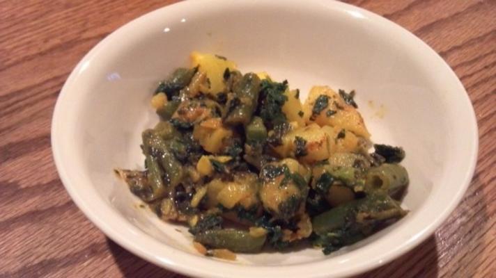 vegetarische indische groene curry