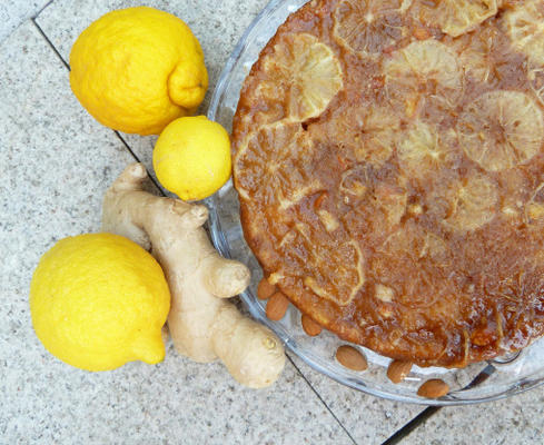 citroen gember amandel cake ondersteboven