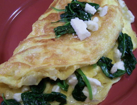 spinazie en feta omelet (low carb)