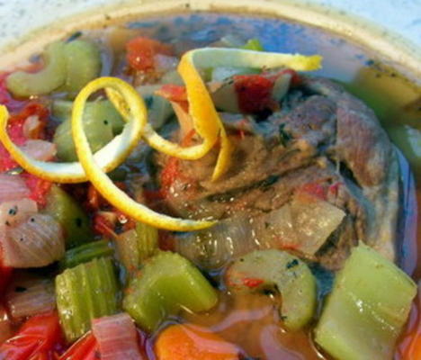 osso bucco (kalfsvlees) met citroen / mandarijn gremolata