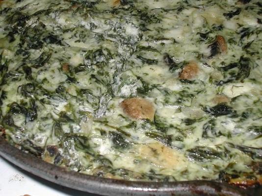 korstloze dille spinaziequiche met champignons en kaas