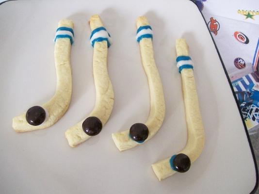 hockeysticks en pucks cookies