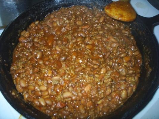 rundvlees en chorizo ​​chili