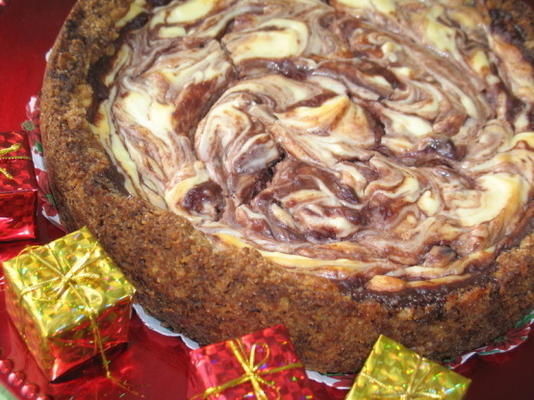 chocolade-cranberry cheesecake