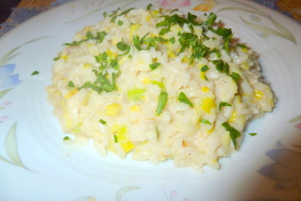 romige prei risotto