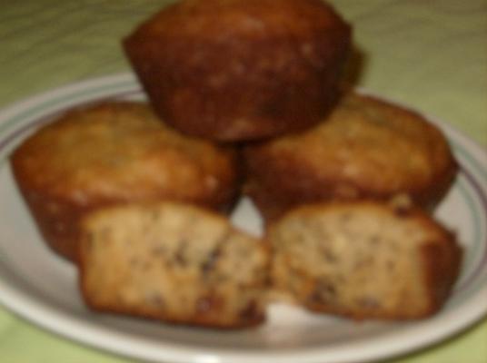 banaan pindakaas chip muffins (licht)